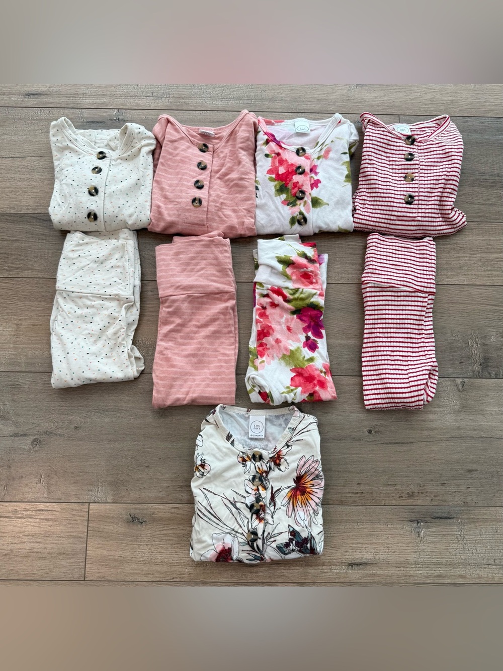 Lou Lou & Company 6-12 mo Top & Bottoms girly bundle